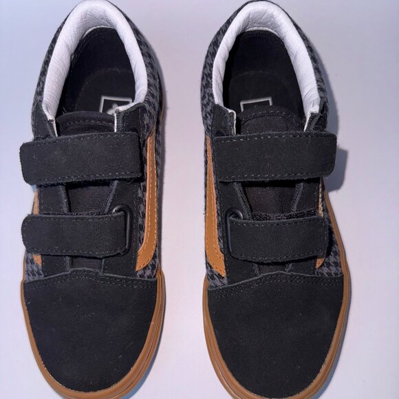 Vans Kids Old Skool V Shoe Houndstooth Black/Gum Size US Kids 2.0 - Picture 4 of 8